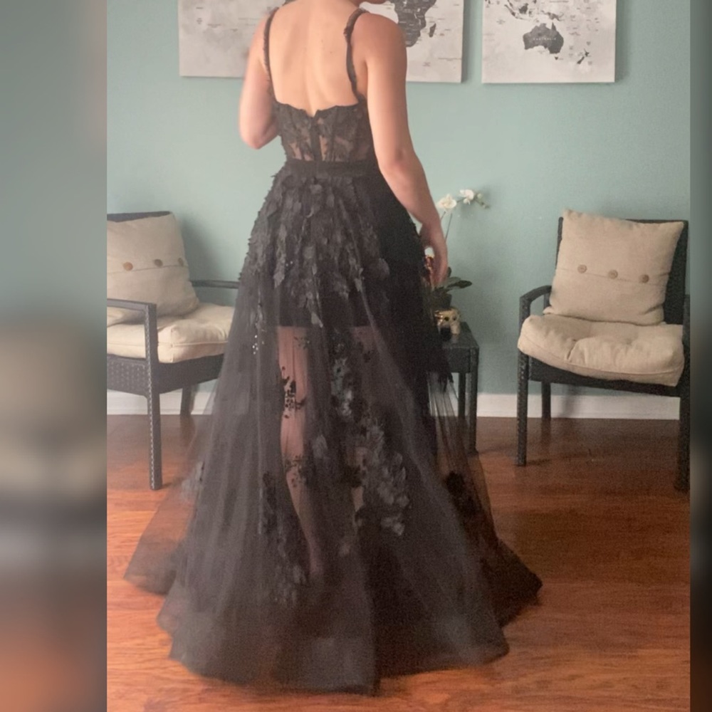*SOLD*Jovani black homecoming dress, prom dress or black wedding dress - Picture 6 of 6
